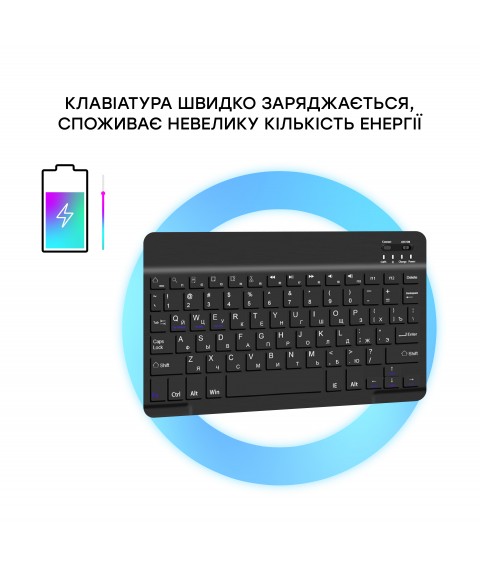 AIRON Premium Case for Samsung Galaxy Tab A7 T500 with Bluetooth Keyboard Black