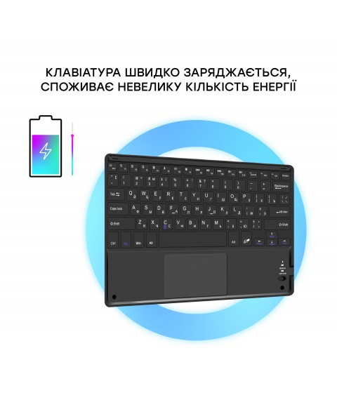 Case AIRON Premium for Samsung Galaxy Tab A7 T500 with Bluetooth keyboard and touchpad Black