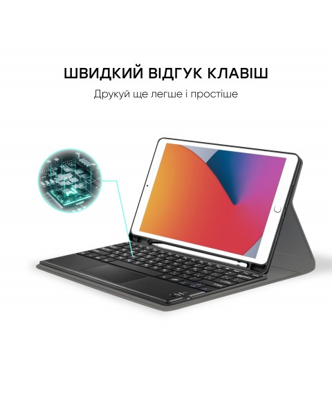 AIRON Premium case for iPad 10.2" 2019/2020/2021 7/8/9th Gen and Air 3 with Bluetooth keyboard and touchpad