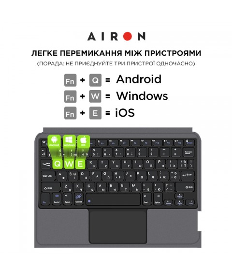 Чехол AIRON Premium для Lenovo tab M10 Plus 3-го поколения 2022 года 10.6" с интегрированной клавиатурой