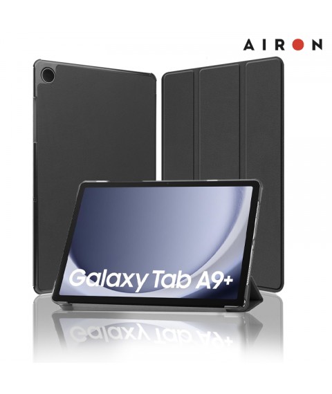 Чехол AIRON Premium для Samsung Galaxy Tab A9 Plus 11'' 2023 с защитной пленкой и салфеткой Black