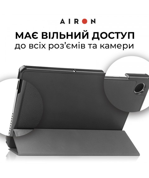 Чехол AIRON Premium для Samsung Galaxy Tab A9 Plus 11'' 2023 с защитной пленкой и салфеткой Black