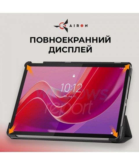 Чехол AIRON Premium для Lenovo Tab M11 11" с защитной пленкой и салфеткой черного цвета