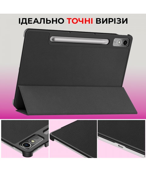 Чехол AIRON Premium для Lenovo Tab P12  с защитной пленкой и салфеткой черного цвета