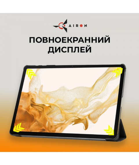Чехол AIRON Premium Samsung Galaxy Tab S9 Plus/S9 FE Plus 12.4'' 2023 с защитной пленкой и салфеткой black