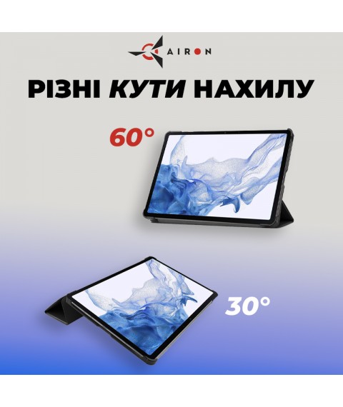 Чехол AIRON Premium для Samsung Galaxy Tab S9/S9 FE 10.9'' 2023 с защитной пленкой и салфеткой в черном цвете