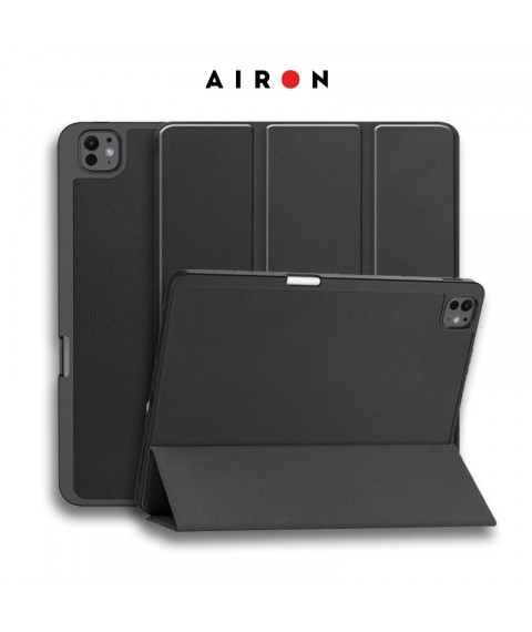 Чехол AIRON Premium SOFT для iPad Pro 13 2024 с защитной пленкой и салфеткой Black