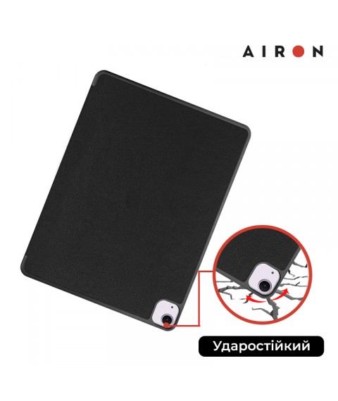 Чехол AIRON Premium SOFT для iPad Air 13 2024 с защитной пленкой и салфеткой Black