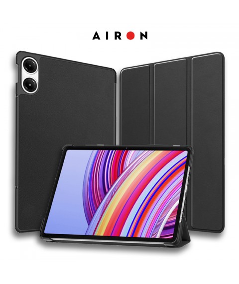 Чехол AIRON Premium для Xiaomi Redmi Pad Pro 12.1 2024 с защитной пленкой и салфеткой Black