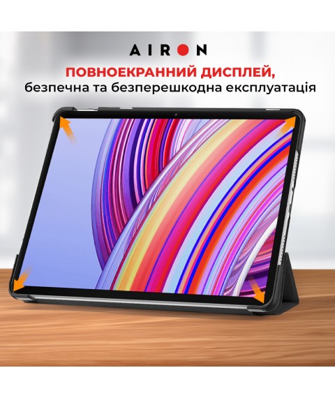 Чехол AIRON Premium для Xiaomi Redmi Pad Pro 12.1 2024 с защитной пленкой и салфеткой Black