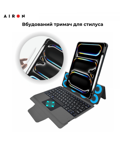 Чехол AIRON Premium для iPad Pro 11 2024 с встроенной клавиатурой
