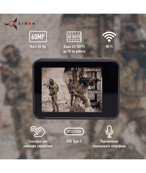 AIRON ProCam 8: Набор экшн камеры для тактических шлемов