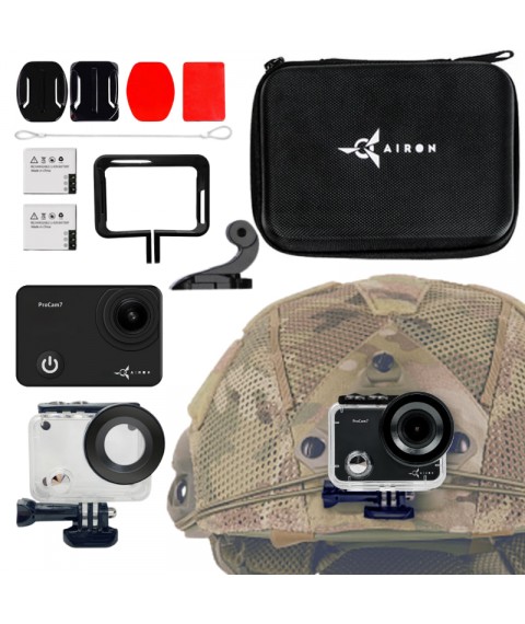 AIRON ProCam 7 Black: Набір екшн камери для тактичних шоломів