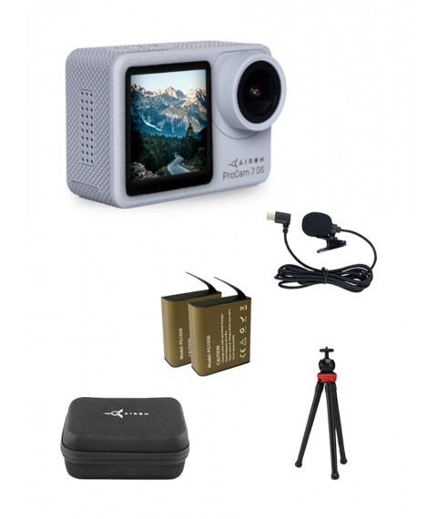 12 in 1 blogger set: AIRON ProCam 7 DS action camera with accessories