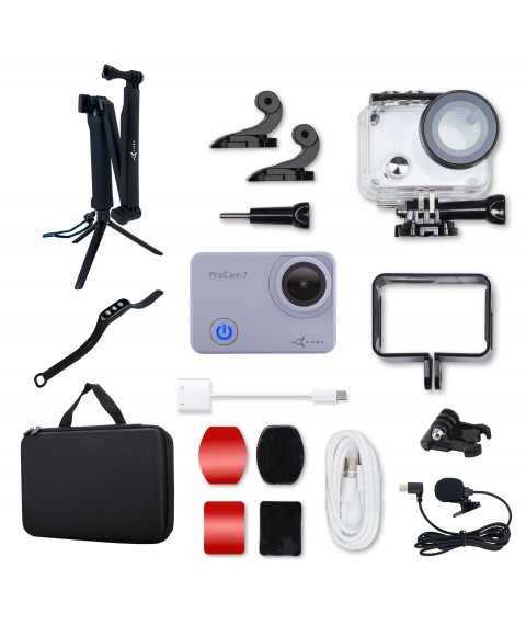 Set for Streamer, 15 in 1: AIRON ProCam 7 Touch action camera with accessories