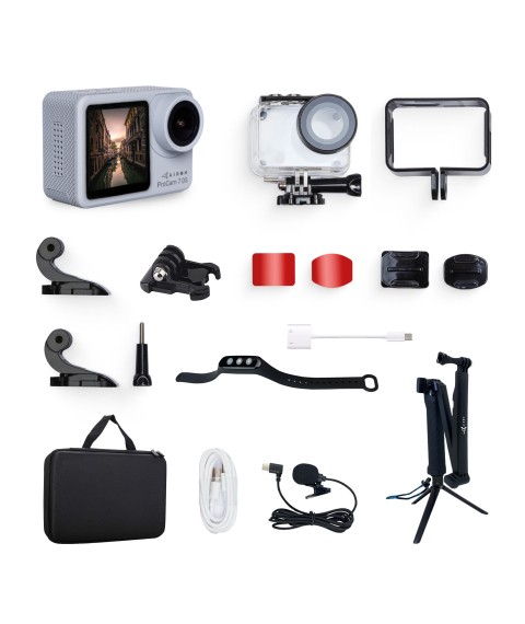 15 in 1 streamer kit: AIRON ProCam 7 DS action camera with accessories