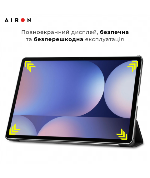 Чехол AIRON Premium для Samsung Galaxy tab S10 Plus 12.4 2024 с защитной пленкой и салфеткой Black