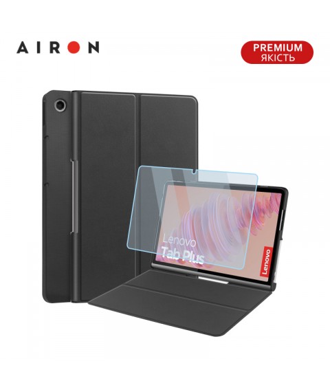 Чехол AIRON Premium для Lenovo Tab Plus 2024 11.5 с защитной пленкой и салфеткой Black