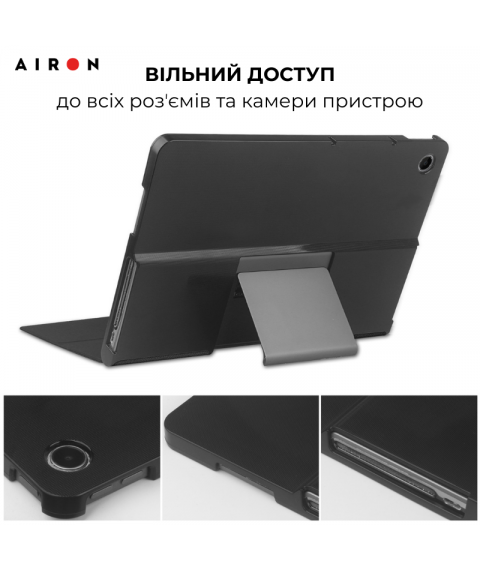 Чехол AIRON Premium для Lenovo Tab Plus 2024 11.5 с защитной пленкой и салфеткой Black