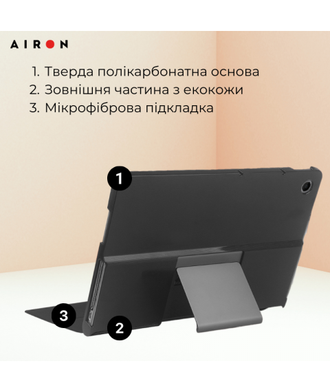 Чехол AIRON Premium для Lenovo Tab Plus 2024 11.5 с защитной пленкой и салфеткой Black