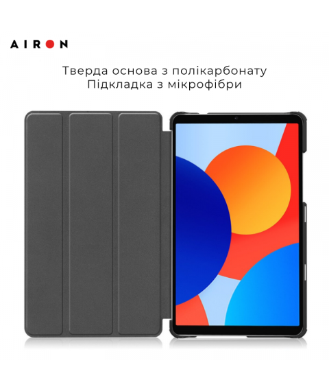 Чехол AIRON Premium для Xiaomi Redmi Pad SE 8.7" 2024 с защитной пленкой и салфеткой Black