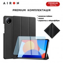 Чехол AIRON Premium для Xiaomi Redmi Pad SE 8.7" 2024 с защитной пленкой и салфеткой Black