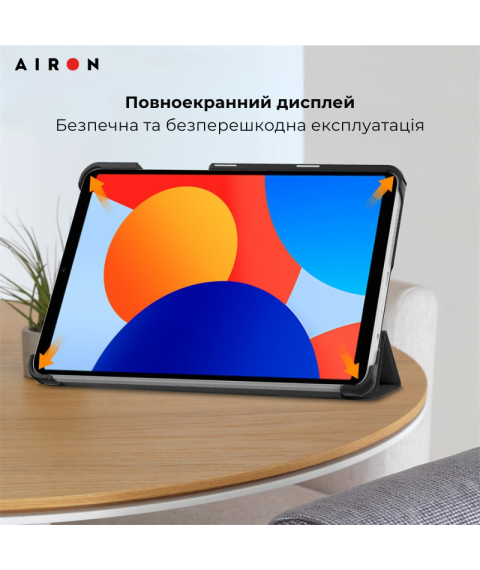 Чехол AIRON Premium для Xiaomi Redmi Pad SE 8.7" 2024 с защитной пленкой и салфеткой Black