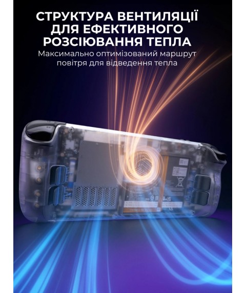 Задня панель JSAUX для Steam Deck LCD & OLED PC0106D з додатковою вентиляцією (Прозора)