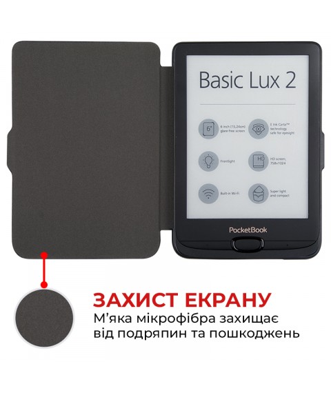 Чехол AIRON Premium для PocketBook Touch Lux 5 608/628/633 черного цвета