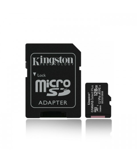 Карта памяти Kingston Select 100R 128G C10 UHS-I + адаптер