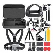 Набор аксессуаров 25 в 1 в кейсе ACK-2 для экшн-камер GoPro, AIRON, SONY, ACME, Xiaomi, SJCam, EKEN, ThiEYE