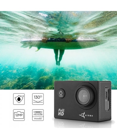 30 in 1 shooting set: AIRON Simple Full HD action camera with accessories