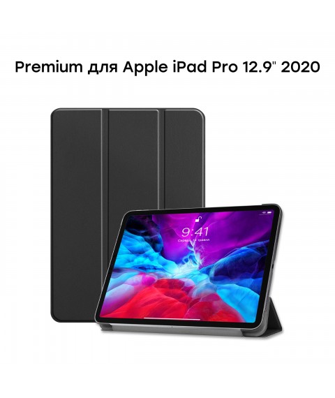 AIRON Premium case for iPad Pro 12.9" 3/4/5/6th Gen 2018-2022 with protective film and cloth Black
