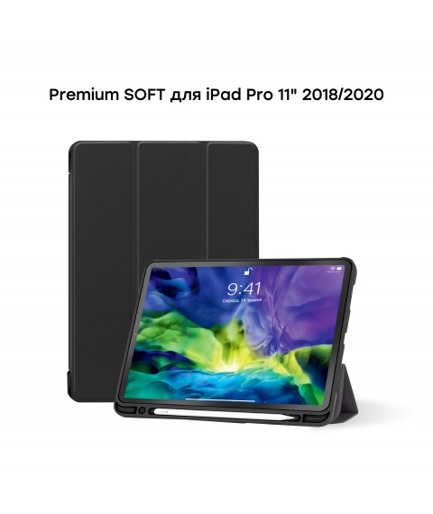 Чехол AIRON Premium SOFT для iPad Pro 11" 1-4th Gen 2017-2022 с защитной пленкой и салфеткой Black