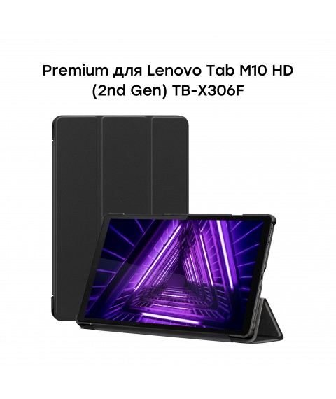 Чехол AIRON Premium для Lenovo Tab M10 HD (2nd Gen) TB-X306F с защитной пленкой и салфеткой Black