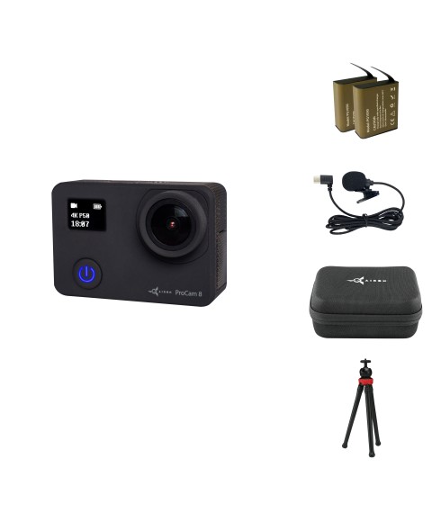 12 in 1 blogger set: AIRON ProCam 8 action camera with accessories