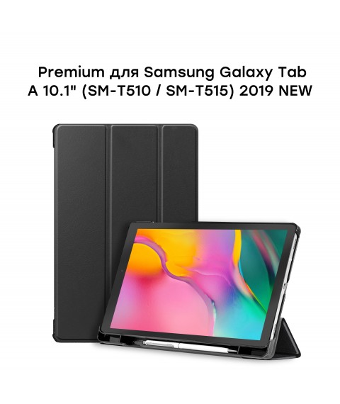Чехол AIRON Premium NEW для Samsung Galaxy TAB T510/515 (2019) с защитной пленкой и салфеткой Black