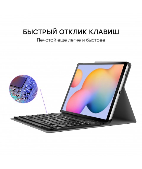 AIRON Premium Case for Samsung Galaxy Tab S6 Lite (SM-P610/P615/P619) with Bluetooth Keyboard Black