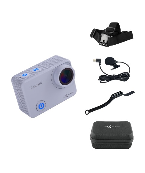 Blogger kit 8 in 1: AIRON ProCam 7 Touch action camera with accessories for capturing the first person