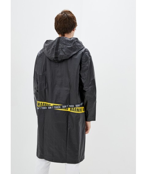 Raincoat man's DRYDOPE black with a tape Warning / Don't touch