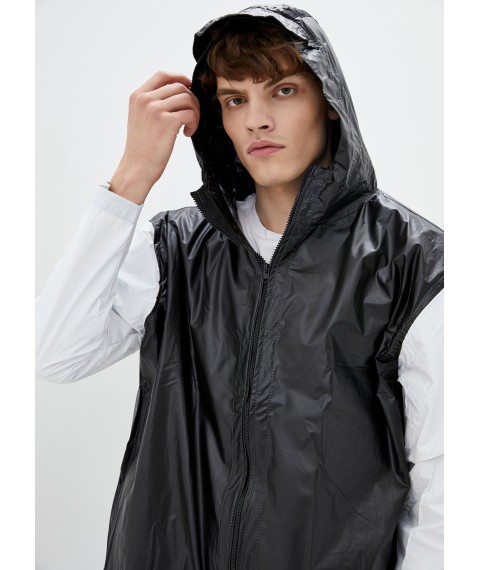 Raincoat man's DRYDOPE black and white with a visor