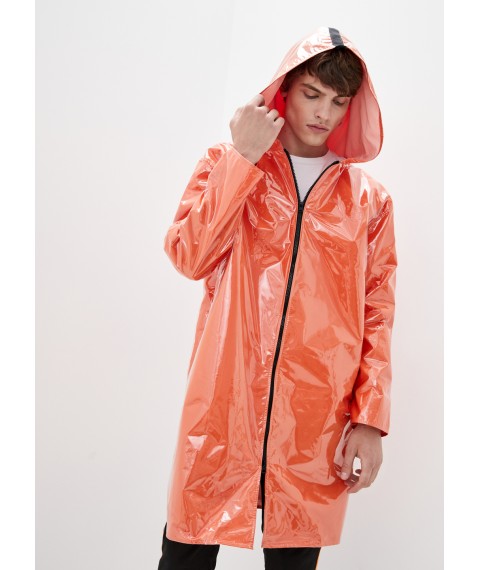 Raincoat man's DRYDOPE transparent orange with a raincoat fabric