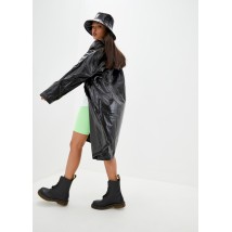 Raincoat female DRYDOPE black extended raincoat (+ 10 cm.) With a belt Warning
