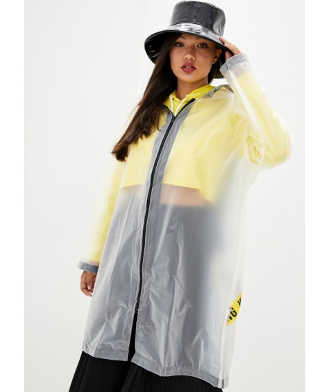 Women's raincoat DRYDOPE with Warning ribbon and black rectangle