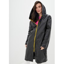 Raincoat female DRYDOPE black with a tape &quot;Warning&quot;