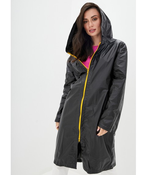 Raincoat female DRYDOPE black with a tape of Warning