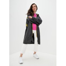 Raincoat female DRYDOPE black with a tape &quot;Warning&quot;
