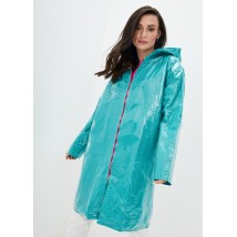 Raincoat female DRYDOPE transparent turquoise with a raincoat fabric
