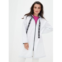 Raincoat female DRYDOPE white with a tape &quot;Don't touch&quot;