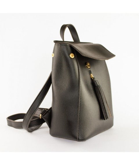 Women's backpack Betty Pretty made of eco-leather black 915GBLK